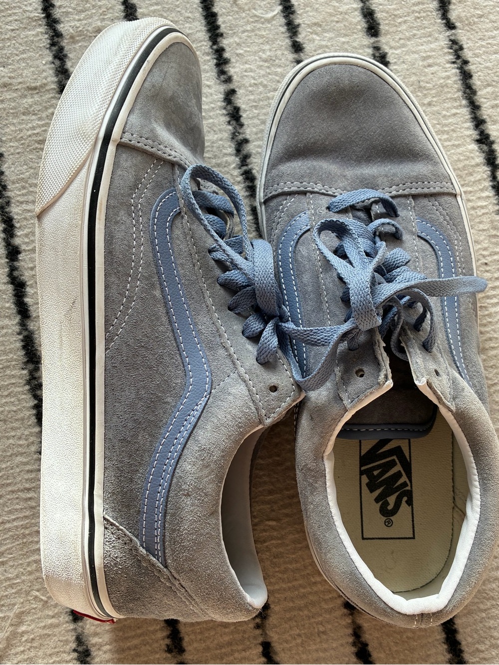 Vans Women’s Old School Suede Skate Shoes in Gray/Blue